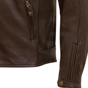 Nueva llegada de cuero de alta calidad hecho chaqueta de los hombres de la motocicleta MOQ bajo hombres chaqueta de la motocicleta - Product Image 5