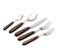 Ensemble de couverts de luxe écologiques avec manche en résine et acier inoxydable poli miroir pour la mise en place de la table de rentrée scolaire