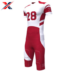<b>White</b> &Red Color Wholesale Rate Pakistan Made American <b>Football</b> Jersey Team Wear 100% Polyester Fabric Breathable Quality - Product Image 2