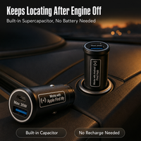 Chargeur de voiture AP200G 30W avec GPS Tracker compatible Apple Find My et Android Find Hub, 1 an, charge rapide, sans abonnement, localisateur anti-perte
