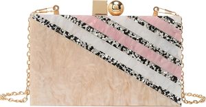 Sac à main pochette en résine de luxe avec finition marbrée élégante idéal pour les mariages et les soirées chic pochette de soirée en résine sac à main pour femmes - Product Image 5