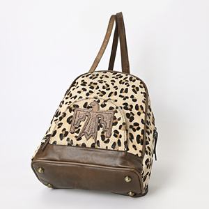 Sac à dos en cuir de vachette à poils, fait main, style western, unisexe, pour voyage - Product Image 5