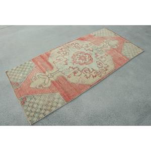 Tapis turc vintage, tapis de 3,1x6,8 pieds, tapis persan à accents rouges - Product Image 3