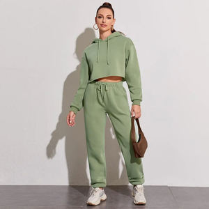 Ensemble deux pièces personnalisé pour femmes survêtements de sport à motif solide et joggeurs pour l'hiver tenue parfaite pour les activités de plein air - Product Image 2