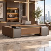 Bureau de direction de luxe avec rangement latéral pour un espace de travail moderne pour les cadres