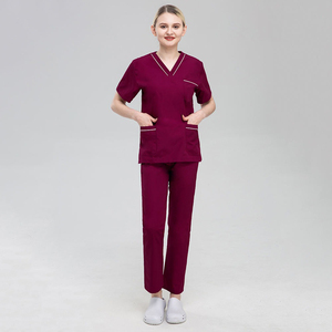Custom Bleach Resistant Short Sleeve Hospital Uniforms <b>Scrubs</b> Tops and Pants Nursing <b>Scrubs</b> Uniform Type <b>Scrub</b> <b>Set</b> - Product Image 4