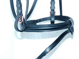 Brida Patente Metálica Con Riendas Antideslizantes Plata GreyPadded Mexican Grackle Brida X FABRICANTE De Tamaño Completo - Product Image 3