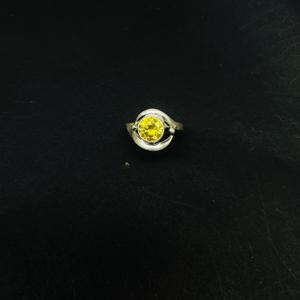 แหวนพลอยซิทรินธรรมชาติสีเงินสเตอร์ลิง925สำหรับงานแต่งงานหรืองานเลี้ยง - Product Image 4