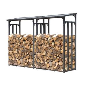 Elegant Design Wood Storage Log Rack Firewood Storage Holder <b>Indoor</b> Large Metal Black Firewood Storage Racks - Product Image 3