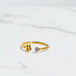 Birthstones With Alphabet <b>Ring</b> - 925 Silver Gemstone <b>Adjustable</b> <b>Ring</b> - Plain Band <b>Ring</b> for Women - Handmade Jewelry - Product Image 4