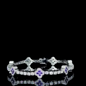 <b>Charm</b> Women's Luxury Moissanite Round Cut Diamond Elegant <b>Bracelet</b> For Engagement - Product Image 1