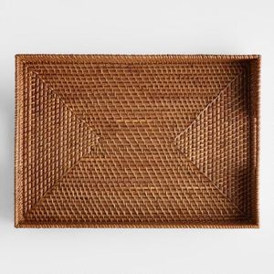 Merveilleux plateau de service en rotin bambou, plateau décoratif fait à la main pour table de rangement, décor de maison de ferme - Product Image 1