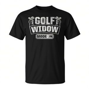Camiseta Golf Widow Mode On, color negro, unisex, talla para adultos S a XXL - Product Image 2
