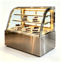 Vitrine de boulangerie en verre, comptoir de présentation de pâtisserie à 3 niveaux, comptoir de présentation de gâteaux en acier inoxydable 201