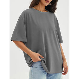 Camiseta de Mujer de Manga Corta, Casual, con Estampado Sólido, Tallas Grandes - Product Image 5