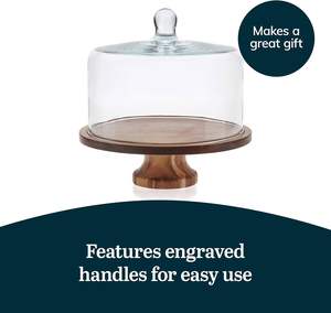 ถาดเสิร์ฟไม้คุณภาพสูง ดีไซน์หรูหรา คลาสสิก เป็นมิตรกับสิ่งแวดล้อม พร้อมฝาปิด ใช้สำหรับวางเค้ก ปลอดภัยสำหรับเครื่องล้างจานและไมโครเวฟ เหมาะสำหรับตกแต่งงานเลี้ยง ใส่ผลไม้และของหวาน - Product Image 3