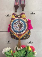 Nouveau sac à main fait main Banjara de créateur brodé Boho indien vintage élégant sac à franges pour femme