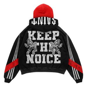 Sudadera con capucha de diseño degradado lavado con ácido retro americano de moda al por mayor forro polar de algodón 100% para invierno con técnicas bordadas - Product Image 3