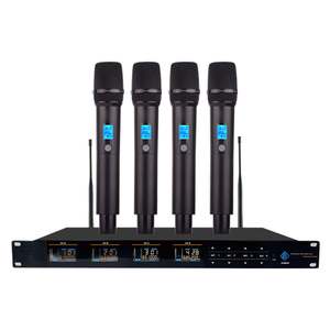4-канальная беспроводная UHF-система микрофонов с XLR-разъемом, конденсаторный микрофон с шумоподавлением для профессионального аудио, совещаний, свадеб, домашнего караоке - Product Image 1