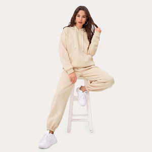 Pull à capuche surdimensionné pour femmes avec pantalon Sweat-shirt Joggers Loose Tracksuit Custom Design Women Fleece Tracksuit Jogging suit - Product Image 2