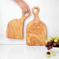 Planches à découper jumelles Romeo Juliet en bois d'olivier brun de Tunisie de qualité supérieure, blocs à découper durables pour charcuterie, fabriqués en Tunisie