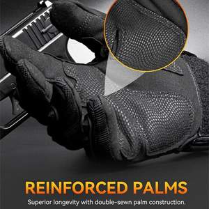 Gants tactiques en nylon noir pour hommes femmes Logo personnalisé écran tactile coupe-vent imperméable pour les sports de plein air - Product Image 3