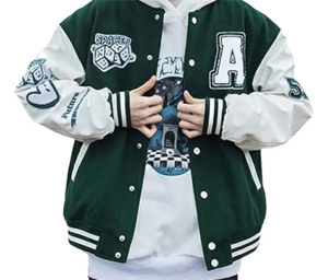 แจ็คเก็ตวาร์ซิตี้ผู้ชายสำหรับฤดูหนาว แจ็คเก็ตเบสบอลลำลองแบบมีปกตั้ง สไตล์แฟชั่น  รับสกรีนโลโก้ตามสั่ง - Product Image 5