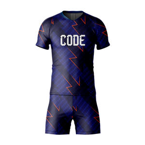 ชุดเสื้อฟุตบอลคอวีแขนสั้นสำหรับผู้ชายและผู้ใหญ่ชุดเสื้อฟุตบอลผ้าโพลีเอสเตอร์100% แบบแห้งเร็ว - Product Image 6
