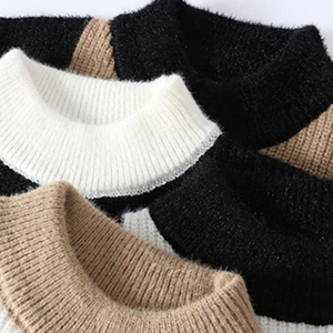 เสื้อสเวตเตอร์ผู้ชายสไตล์เกาหลีแบบสวม แขนยาว ทรงเข้ารูป ผ้าถักเนื้อนุ่ม ระบายอากาศได้ดี อุ่นสบาย พิมพ์ลายโลโก้ ลำลอง รับผลิตแบบ ODM/OEM - Product Image 6