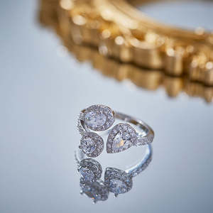 Anillo de plata S925 con diseño abierto para mujer, accesorio de gama alta a la moda para aniversario de boda y fiesta de compromiso - Product Image 3