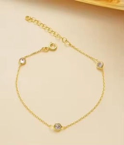 Elegant Dainty 4K Gold Diamond Station Bracelet for Women Stylish Design <b>Rose</b> Gold Bezel Bracelet Moissanite Bracelets Bangles - Product Image 2