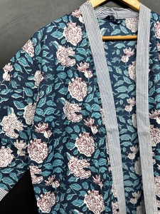 Phụ Nữ Của Cotton Tầng-Chiều Dài Có Thể Giặt Kimono Áo Choàng Kích Thước Miễn Phí Áo Choàng Tắm Với In Loungewear Mềm Mại Ngủ Cho Mùa Hè - Product Image 3