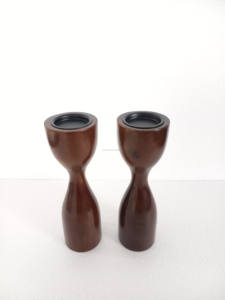 Bougeoir en bois de manguier blanc fait à la main, élégant, décoration de table en métal pour la Saint-Valentin, centre de table - Product Image 6