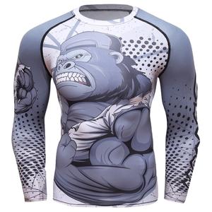 Alta calidad de los hombres de manga corta transpirable al por menor Rash Guard gran oferta Spandex MMA artículos en stock - Product Image 4