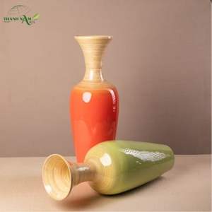 Jarrón Alto de Bambú Hilado, Estilo Art Deco, Decoración de Mesa Ecológica y Duradera, Donde el Color se Une al Ritmo Natural - Product Image 6