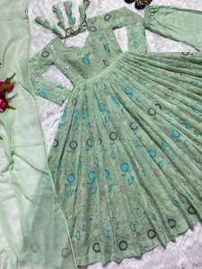 Material de seda Chinon con bordado pesado Manga de trabajo de secuencia de 5mm Producto de alta calidad para mujeres y niñas - Product Image 3