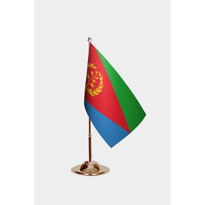 Eritrea Desk <b>Flag</b> Digital Printed 3x5ft Cloth Silk Polyester Plastic Metal <b>Pole</b> <b>for</b> Education Travel Agency Car Display Usage - Product Image 2