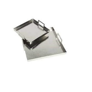 Plateau de service en laiton placage fête de mariage serviettes assorties conception à la main plateau de service plateau de table 13 "plateau de service - Product Image 5