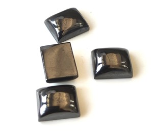 Hématite noire naturelle, cabochon rectangulaire 3x5mm-20x30mm, dos plat, pierre précieuse en vrac à effet chromatique pour la fabrication de bijoux, prix de gros - Product Image 2