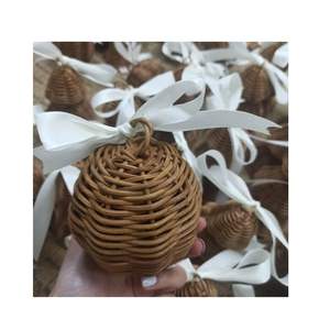 High Quality 100% Natural Bamboo Rattan <b>Ornament</b> Christmas Tree Hanging Decoration Items Handmade in Vietnam - Product Image 1
