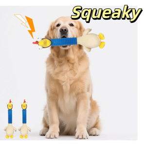 Horoz karikatür çevre dostu gıcırtılı köpek oyuncaklar kollu römorkör savaş çiğnemek yerleşik Vocalising topu interaktif Pet oyuncak - Product Image 2