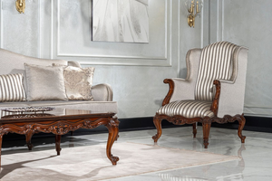 Antique French Classic Wingback <b>Accent</b> <b>Chair</b> Solid Wood Ornate Armchair for Formal <b>Living</b> <b>Room</b> - Product Image 3