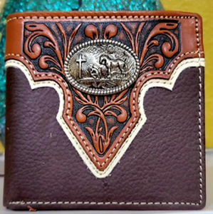 Cartera plegable clásica de cuero marrón oscuro para hombre con esquina cosida y diseño minimalista a precio mayorista. - Product Image 4