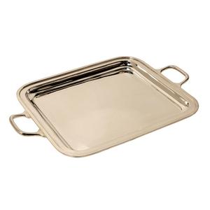 Bandeja de metal duradera de diseño antiguo de color bronce para restaurante casero y hotel para dulces de frutas y servir 4x56x39 cm - Product Image 1