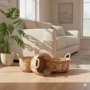 Juego de 3 Cestas Ovaladas de Fibra de Coco Artesanal - Product Image 3