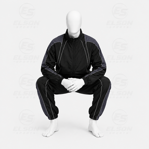 Ensemble coupe-vent pour homme, personnalisé, respirant, grande taille, en nylon, couleur unie, pour l'entraînement et le streetwear, coupe ample - Product Image 5