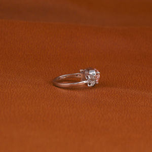 Anillo de corte en forma de corazón de diamante cultivado en laboratorio personalizado de lujo 18K chapado en oro blanco sólido compromiso mujeres-Anillo de corte en forma de corazón rosa - Product Image 4