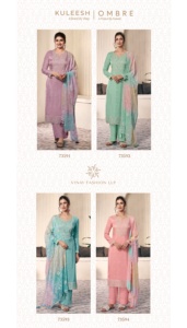Costume Salwar Kameez en soie Moonga de fil fantaisie de qualité supérieure avec travail de séquence de broderie disponible à la vente - Product Image 6