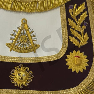 DELANTAL MASÓNICO BORDADO A MANO PASADO MASTER LODGE NUEVO CON COLLAR Y DE - Product Image 2