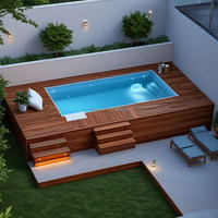 Piscine rectangulaire moderne en acier inoxydable, de luxe, pour extérieur, sur mesure, durable, pour villa, jardin, cour, complexe hôtelier